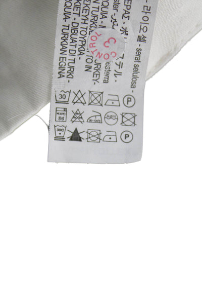 Zara Women Cropped Pants White Lyocell 28in Inseam Size S