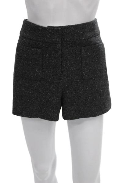 J Crew Womens Wool Gray Solid Zip Shorts Size 2