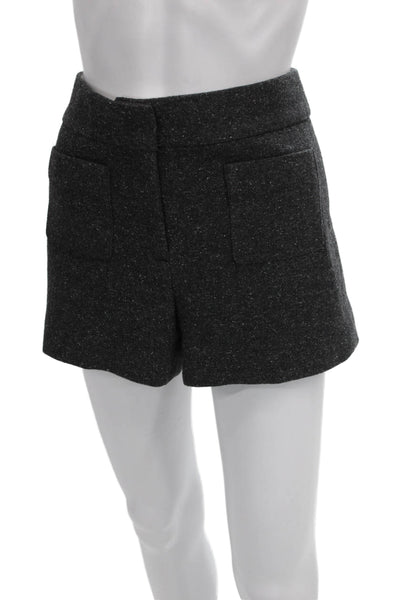 J Crew Womens Wool Gray Solid Zip Shorts Size 2
