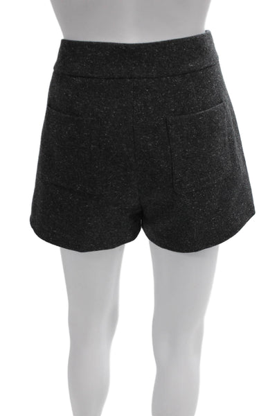 J Crew Womens Wool Gray Solid Zip Shorts Size 2