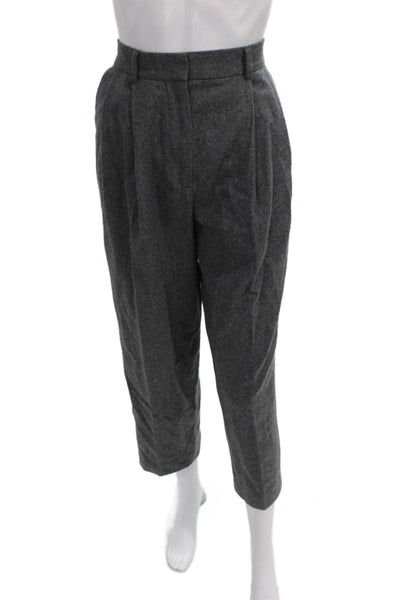 Toteme Women Dress Pants Gray Recycled Wool Button Size 34