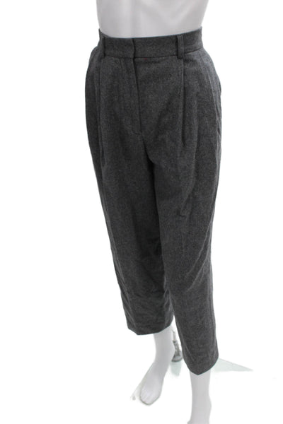 Toteme Women Dress Pants Gray Recycled Wool Button Size 34