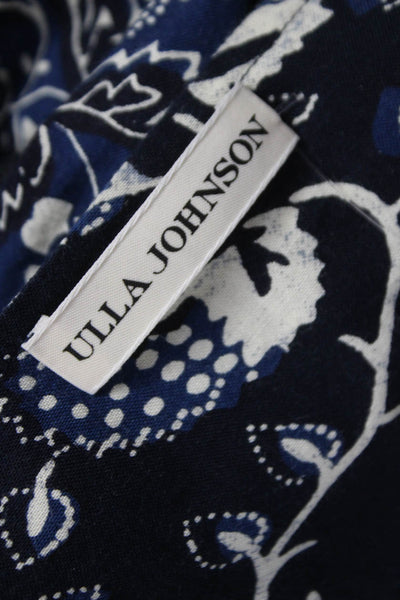 Ulla Johnson Women Fit & Flare Floral Midi Cotton VNeck Longsleeve Dress Size 2