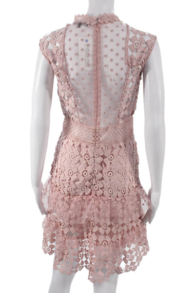 Romeo & Juliet Women Fit & Flare Dress Pink Sleeveless Mock Neck Size S