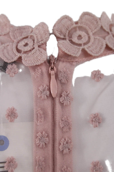 Romeo & Juliet Women Fit & Flare Dress Pink Sleeveless Mock Neck Size S