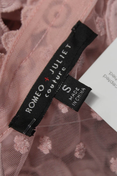 Romeo & Juliet Women Fit & Flare Dress Pink Sleeveless Mock Neck Size S