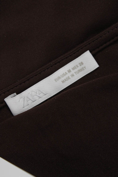 Zara Women Basic Floral Boat Neck Sleeveless Tank Brown Size M