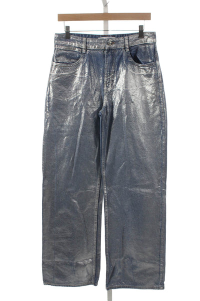 Zara Women Straight Blue Cotton Jeans Size 6