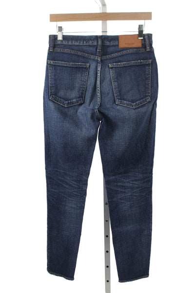 Moussy Womens Skinny Blue Jeans Mid Rise Button Fly Size 26