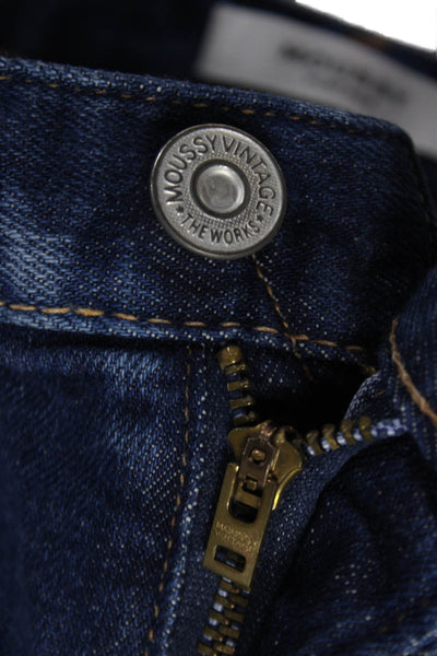 Moussy Womens Skinny Blue Jeans Mid Rise Button Fly Size 26