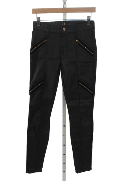 7 For All Mankind Womens Skinny Black Jeans Cotton Size 26