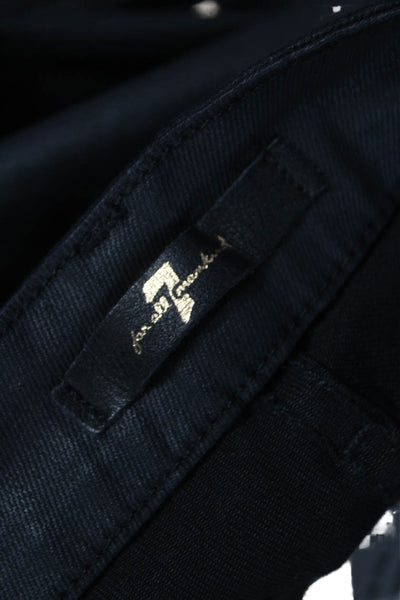 7 For All Mankind Womens Skinny Black Jeans Cotton Size 26