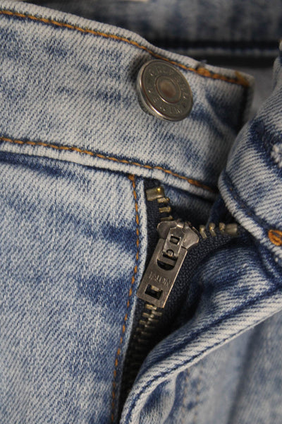 Grlfrnd Women Blue Mid Rise Straight Jeans Size 26