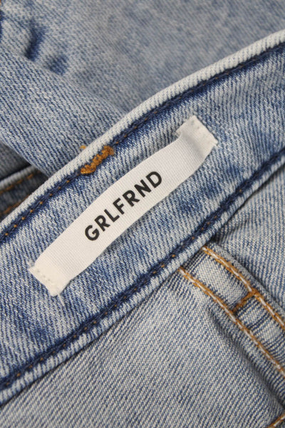 Grlfrnd Women Blue Mid Rise Straight Jeans Size 26