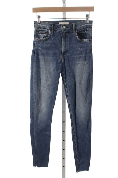 Grlfrnd Womens Skinny Jeans Blue Cotton High Rise Size 26