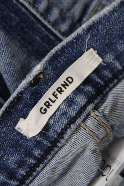 Grlfrnd Womens Skinny Jeans Blue Cotton High Rise Size 26