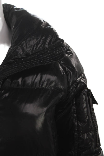 SAM New York Women Black Puffer Jacket 100% Nylon Zip Long Sleeve Size S