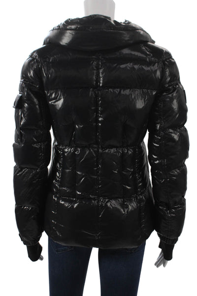 SAM New York Women Black Puffer Jacket 100% Nylon Zip Long Sleeve Size S