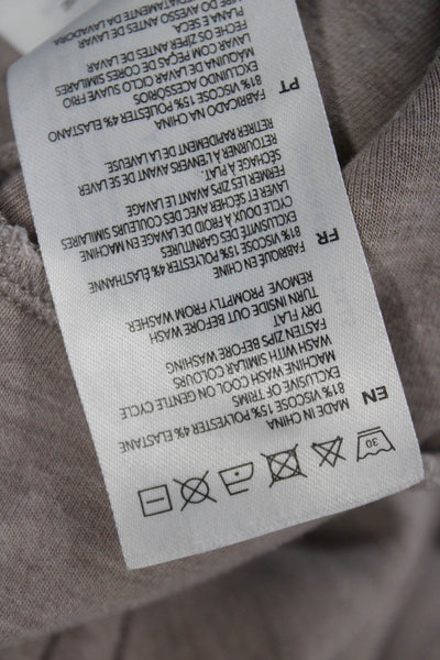 Varley Women High Neck Zip Pullover Beige Size S