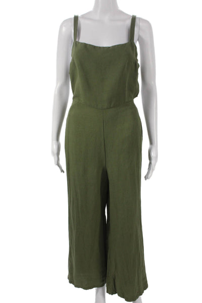 Anthropologie Women Green Sleeveless Square Neck Jumpsuit Size XS