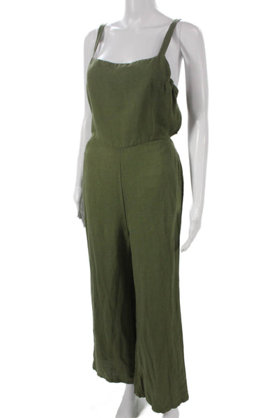 Anthropologie Women Green Sleeveless Square Neck Jumpsuit Size XS