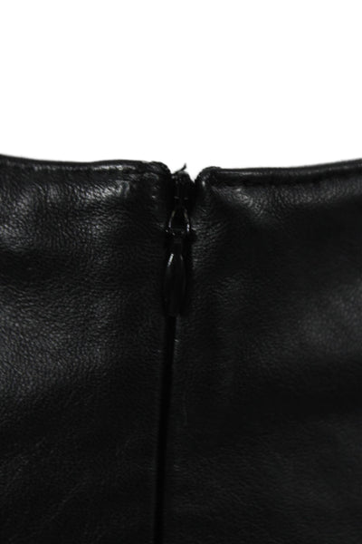 Wilsons Leather Women Black Leather Pencil Mini Skirt Zip Fall Size 8