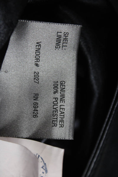 Wilsons Leather Women Black Leather Pencil Mini Skirt Zip Fall Size 8
