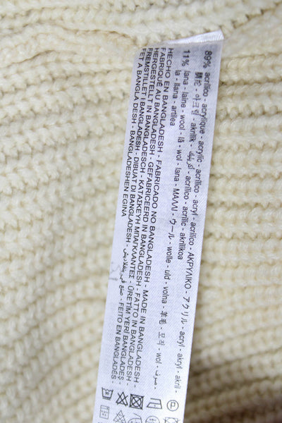 Zara Women A-Line Ivory Acrylic Knee Length Skirt Size L