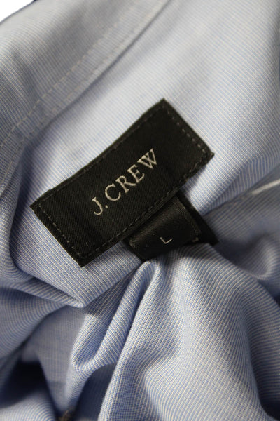 J Crew Womens Blue Cotton Collared Long Sleeve Basic Button-Up Size L