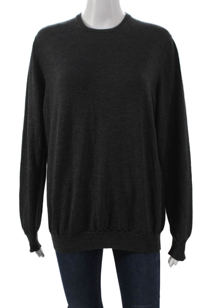 Barneys New York Mens Pullover Sweater Gray Virgin Wool Size 2XL