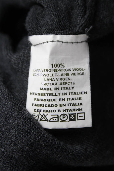 Barneys New York Mens Pullover Sweater Gray Virgin Wool Size 2XL