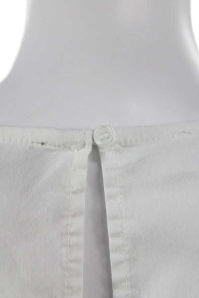 Danielle Bernstein Women Tunic Blouse White Round Neck Short Sleeve Size M