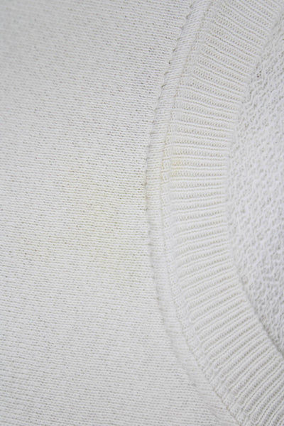 The Great Womens Pullover Sweatshirt Ivory Cotton Crew Neck Long Sleeve Size 1