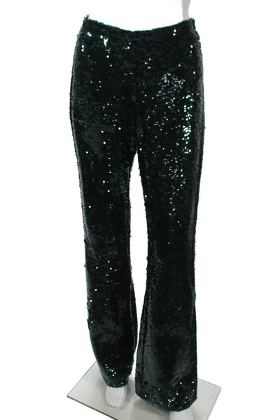 Zara Women Dress Pants Green Polyester Zip Size S