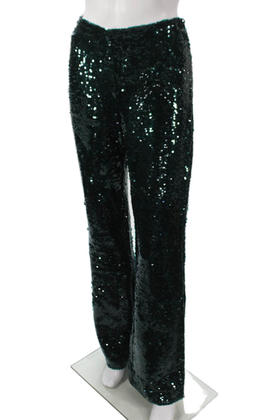 Zara Women Dress Pants Green Polyester Zip Size S