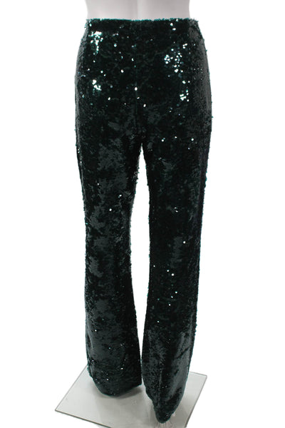 Zara Women Dress Pants Green Polyester Zip Size S