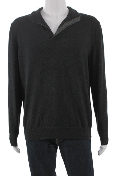 Boss Hugo Boss Mens Gray Cotton Wool Pullover Sweater Long Sleeve Size XL