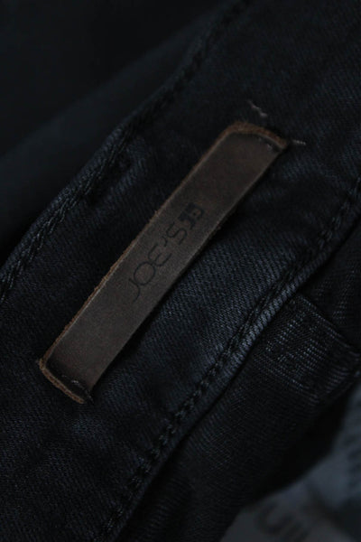 Joes Mens Straight Jeans Black Button Viscose Size 34