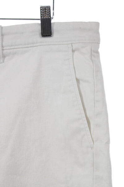 J Crew Mens Chino Pants White Cotton Blend Button Closure Size 35