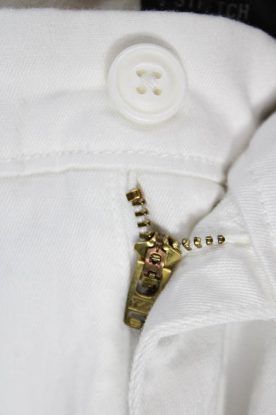 J Crew Mens Chino Pants White Cotton Blend Button Closure Size 35