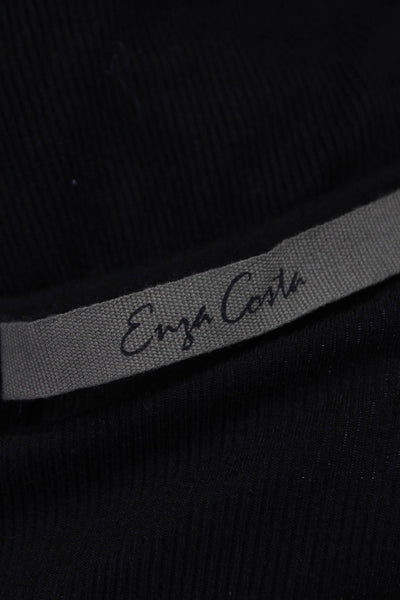 Enza Costa Womens Asymmetrical One Shoulder Black Tank Size S