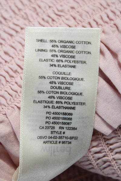 Wilfred Women Cropped Blouse Pink Organic Cotton Round Neck Short Sleeve Size M
