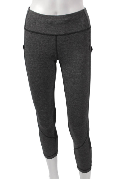 Lululemon Women Gray Capri Leggings Polyester Blend Size 4