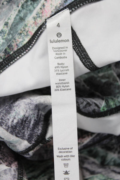 Lululemon Women Cropped Multicolor Geometric Nylon Leggings Size 4