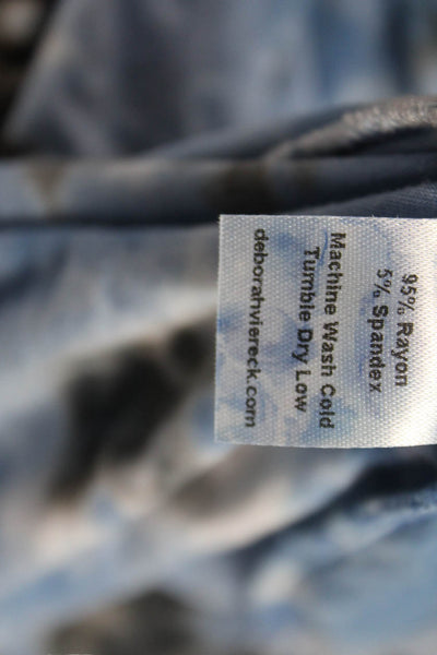 Viereck Women Sundress Halter Tie Dye Blue Long Rayon Spandex Sleeveless Size XS