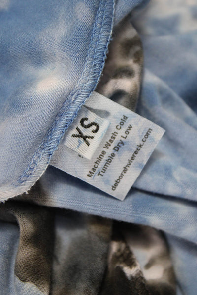 Viereck Women Sundress Halter Tie Dye Blue Long Rayon Spandex Sleeveless Size XS