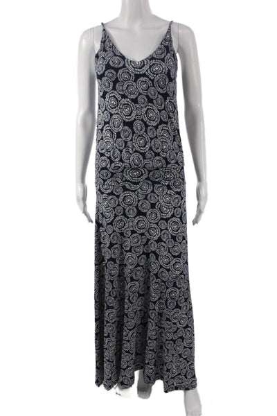 Veronica M Women Blue Sleeveless V-Neck Maxi Dress Polyester Size XS