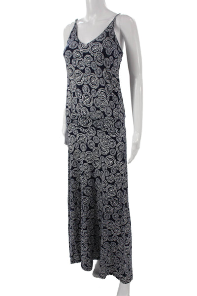 Veronica M Women Blue Sleeveless V-Neck Maxi Dress Polyester Size XS