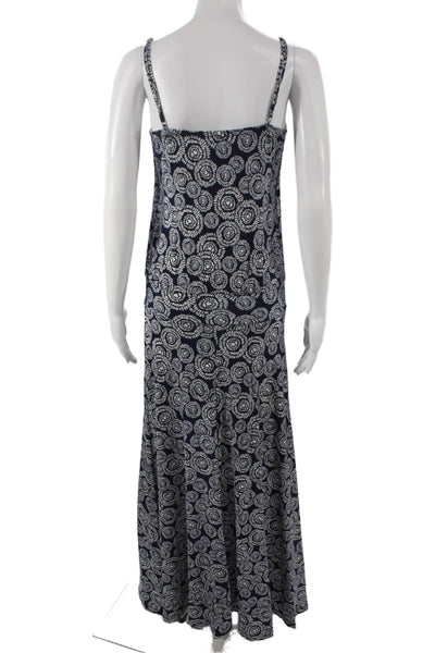 Veronica M Women Blue Sleeveless V-Neck Maxi Dress Polyester Size XS