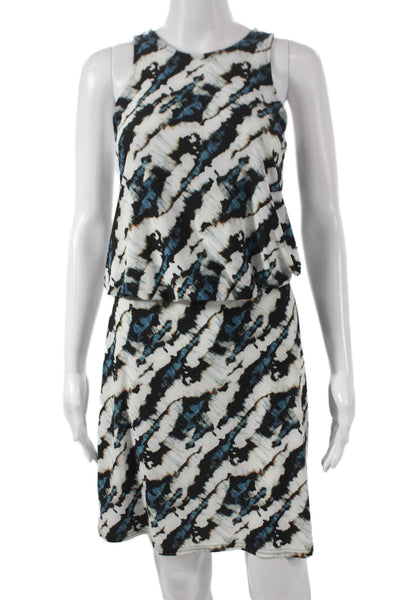 Viereck Womens Black Animal Print Blouson Sleeveless Dress Long Size S